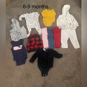 6-9 month baby girl. Juicy couture, Vineyard vines etc. pants etc